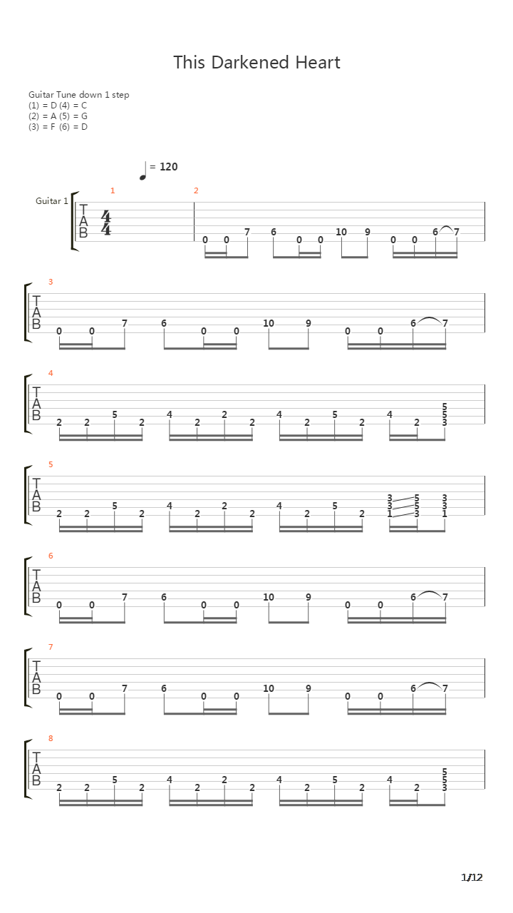This Darkened Heart吉他谱