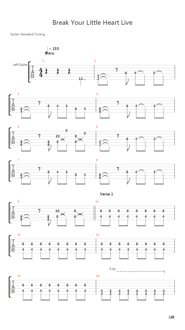 Break Your Little Heart吉他谱
