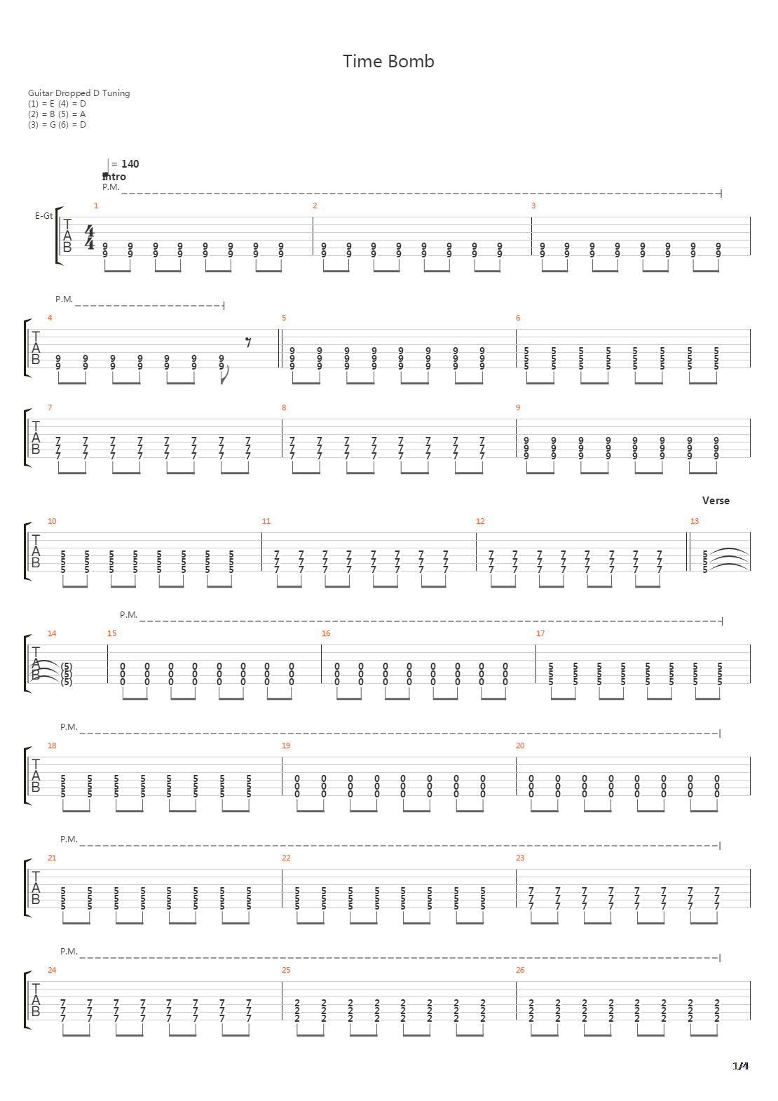 Time Bomb吉他谱