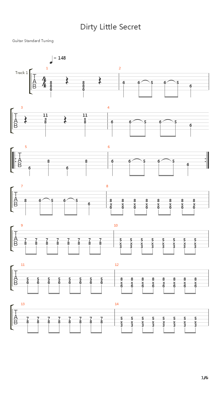 Dirty Little Secret吉他谱