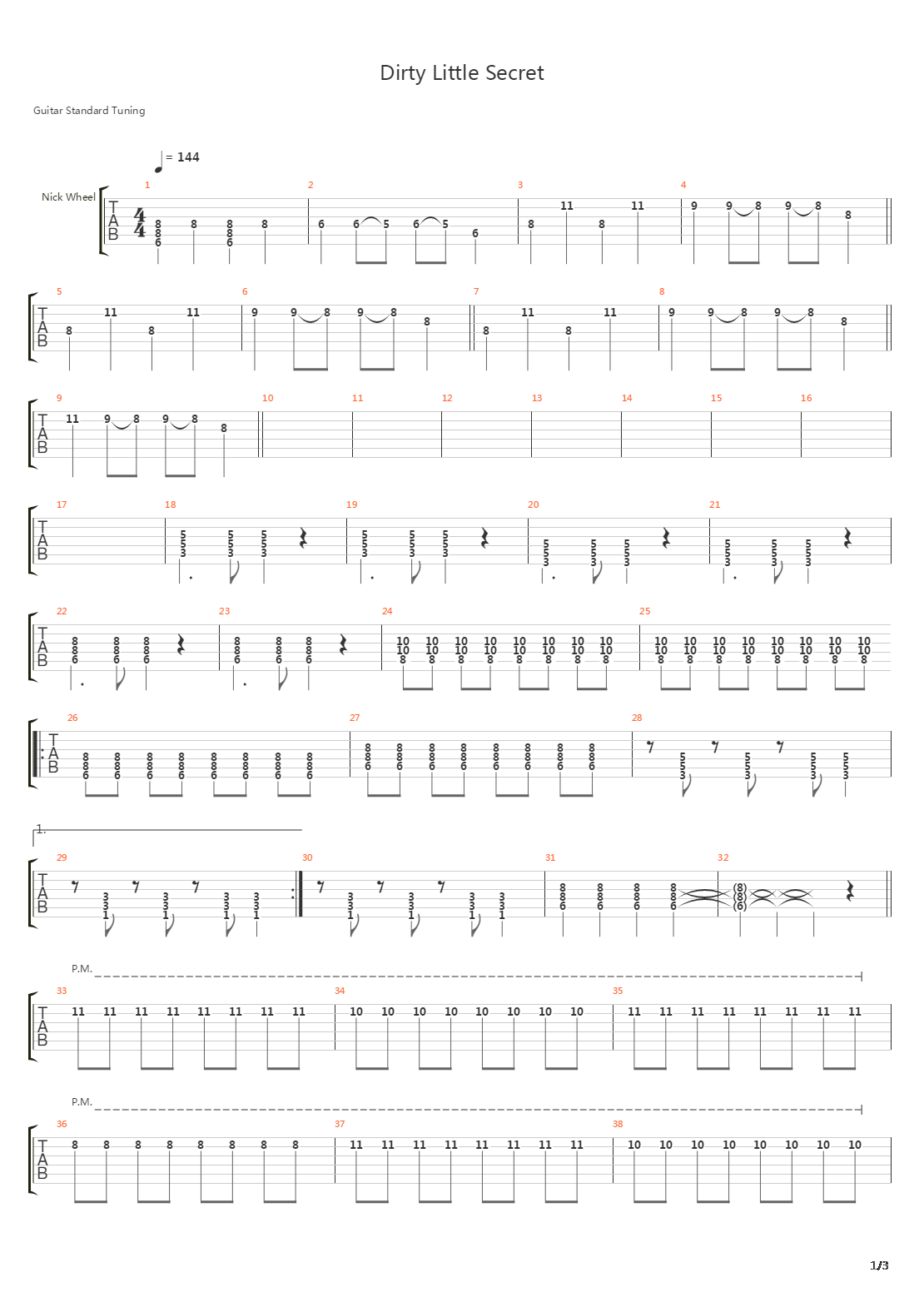 Dirty Little Secret吉他谱