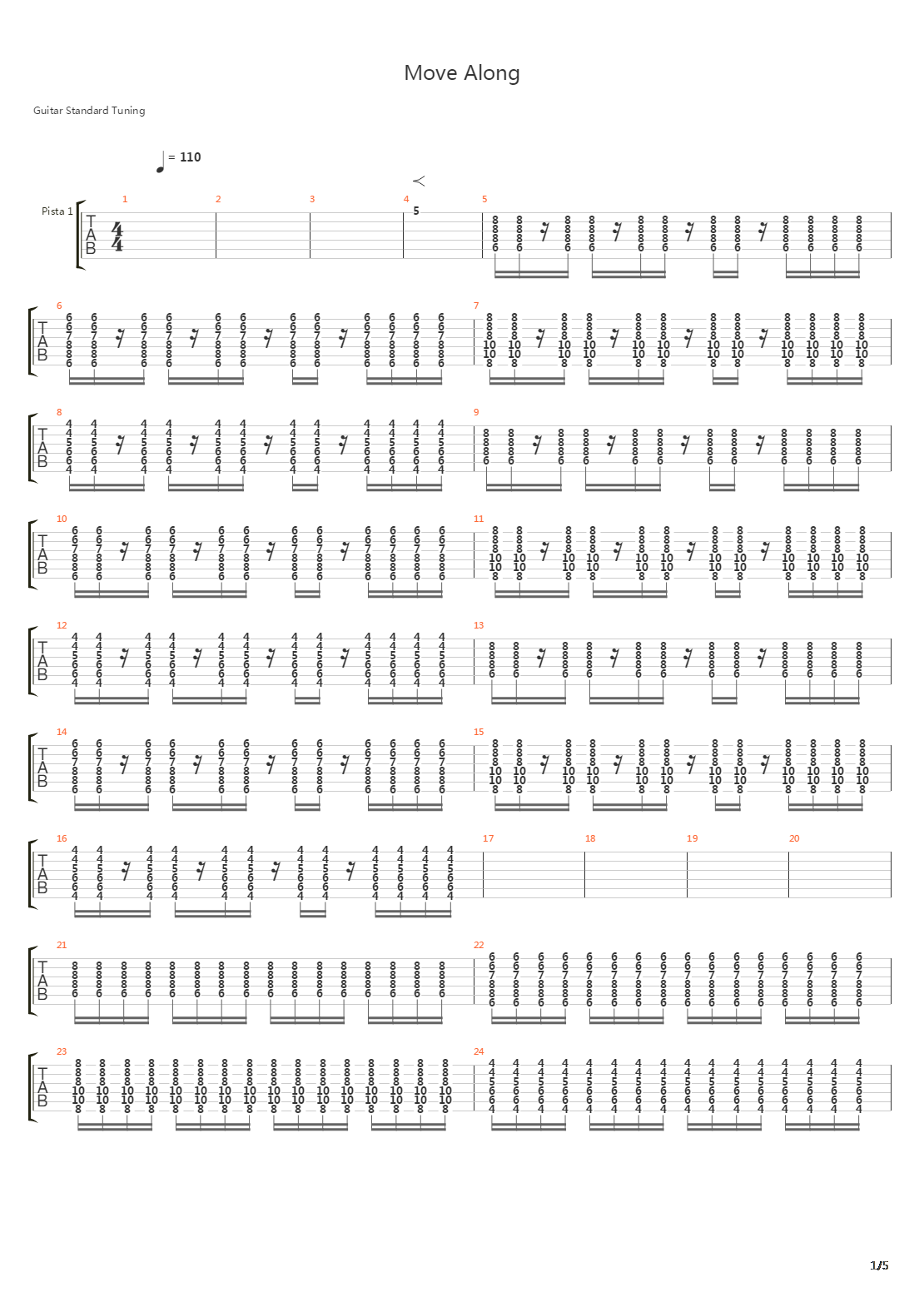 Move Along吉他谱