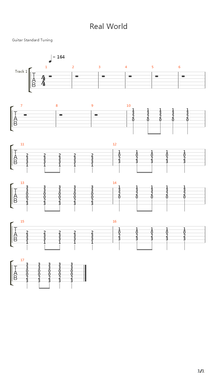 Real World吉他谱