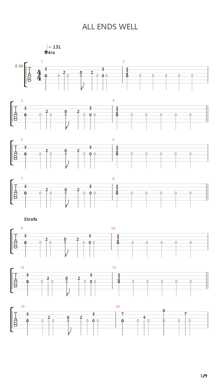 All Ends Well吉他谱