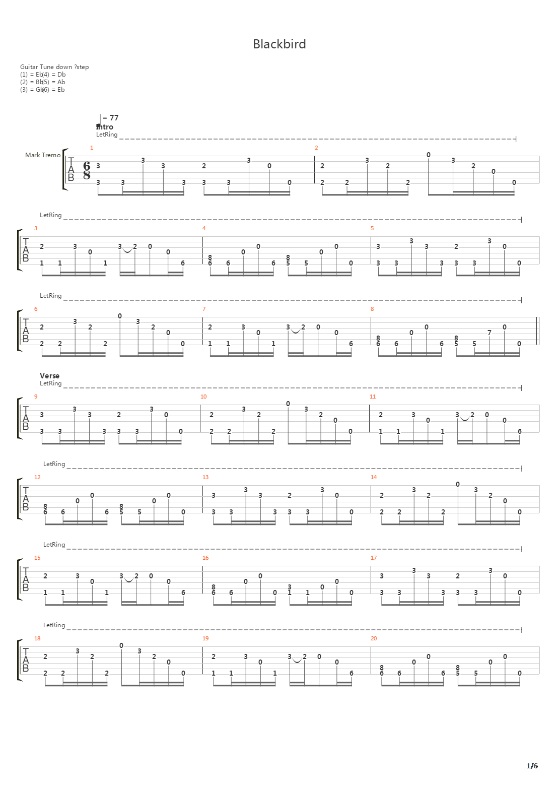 Blackbird吉他谱