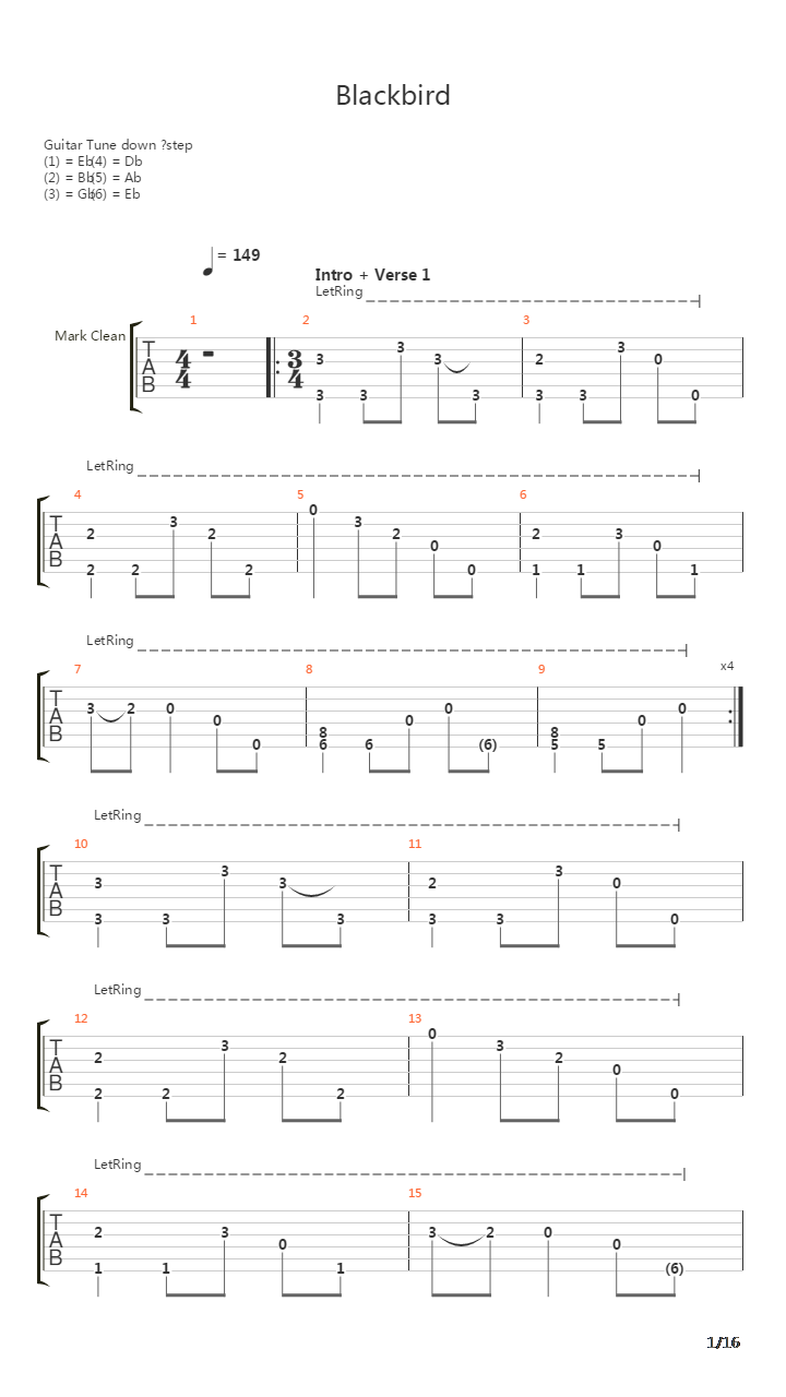 Blackbird吉他谱