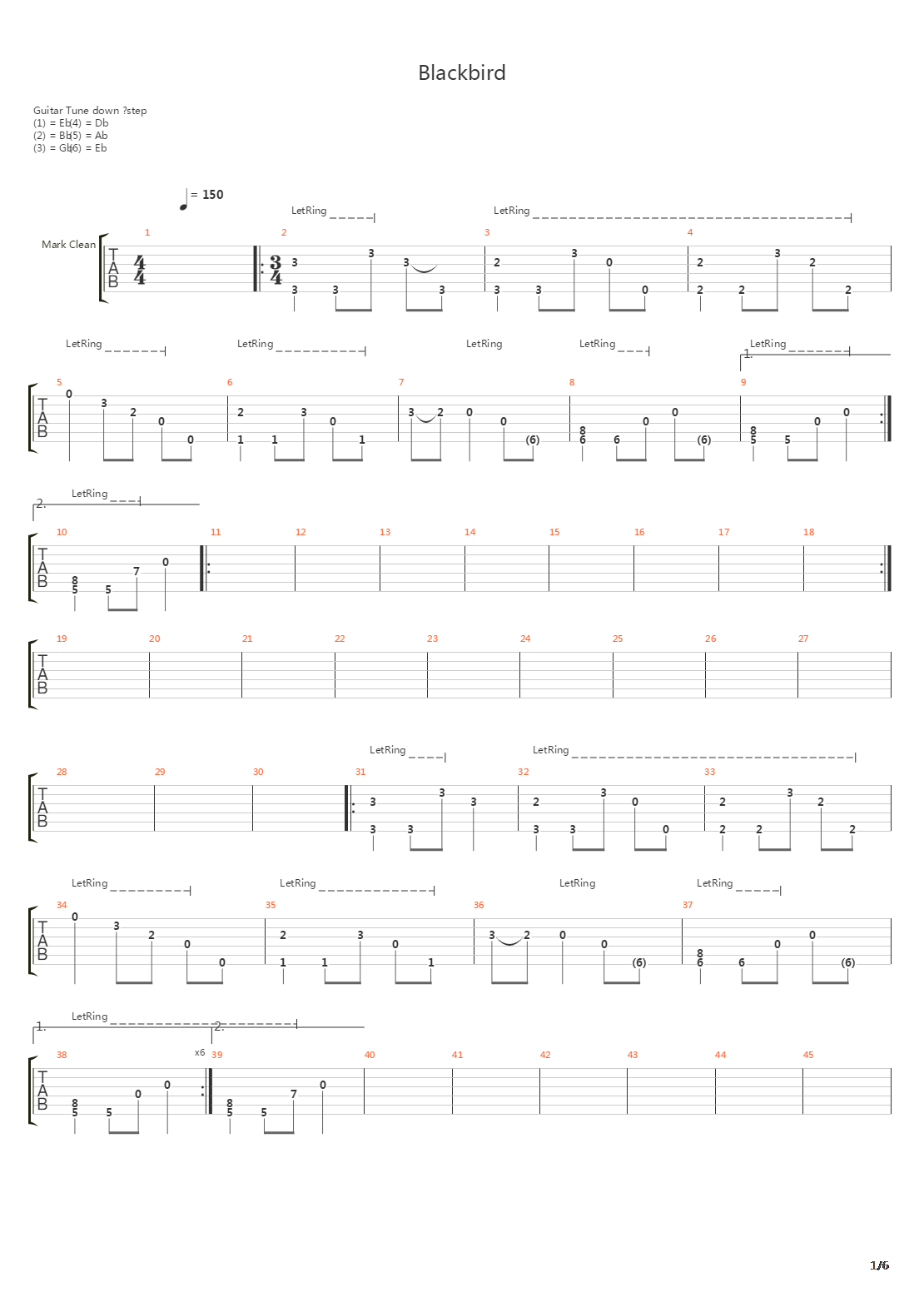 Blackbird吉他谱