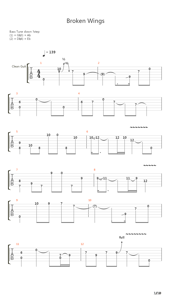 Broken Wings吉他谱