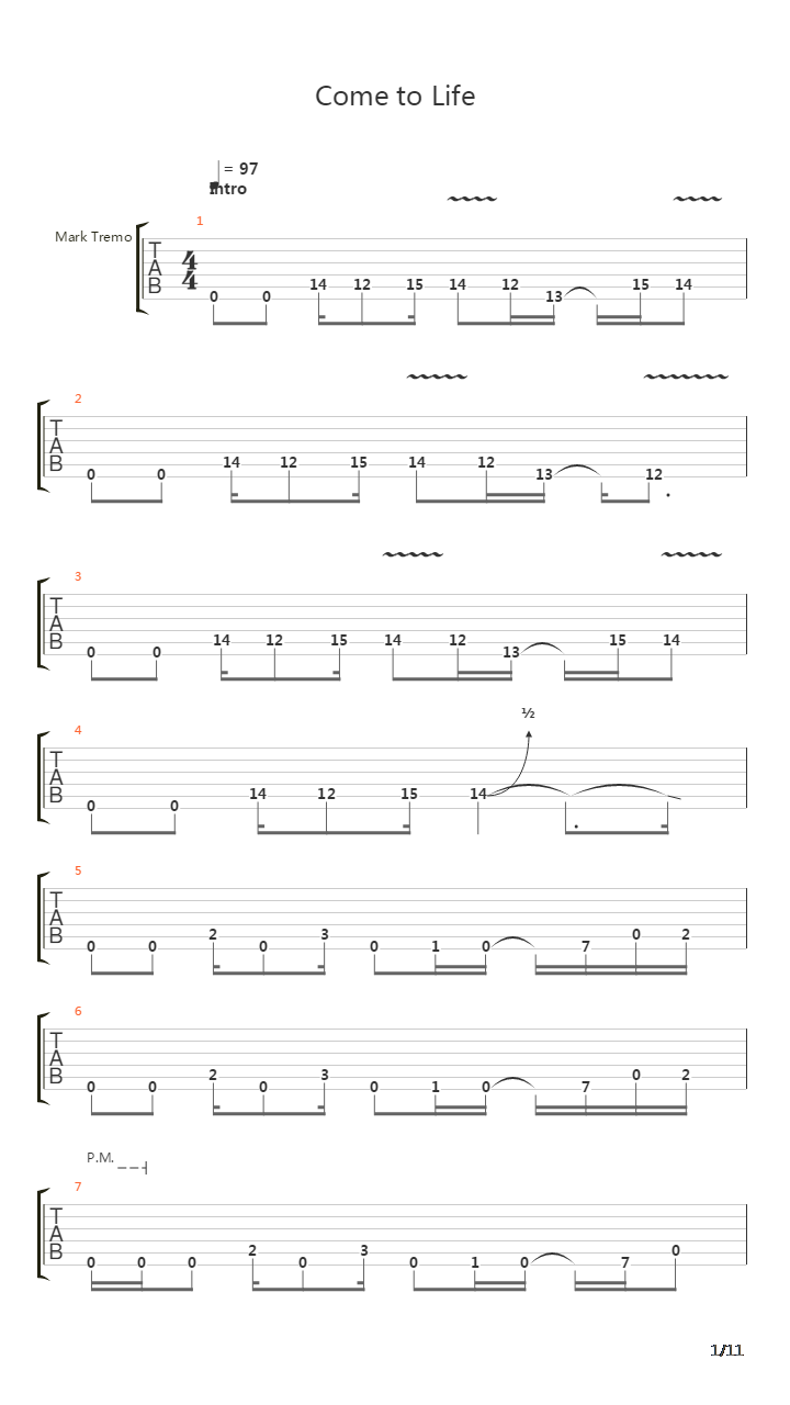 Come To Life吉他谱