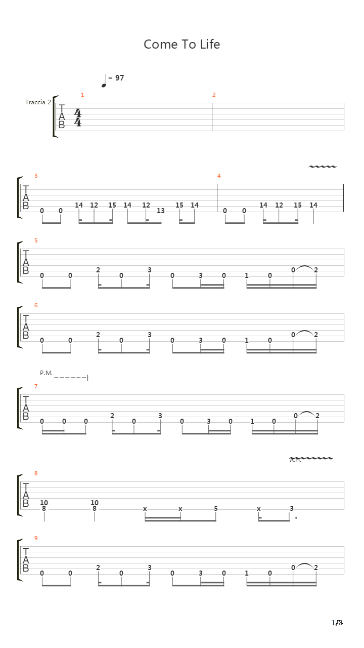 Come To Life吉他谱