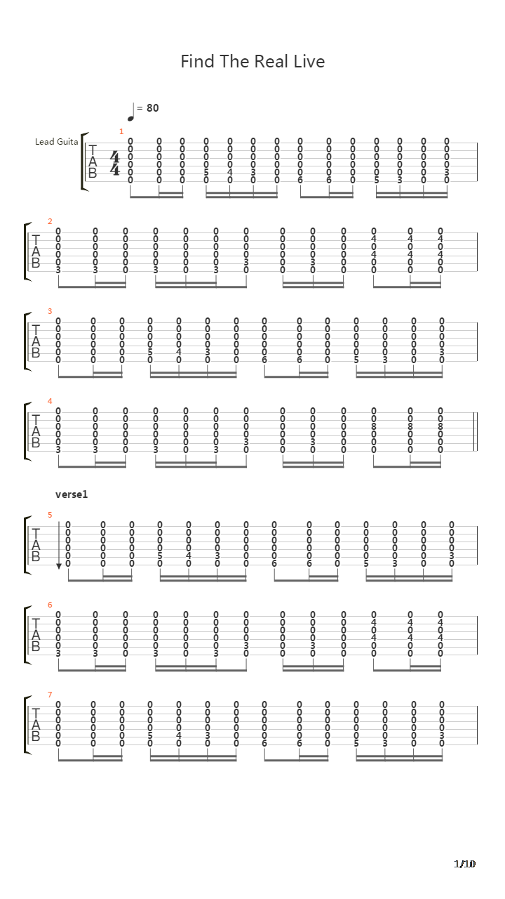 Find The Real吉他谱