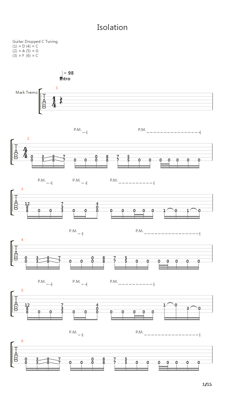 Isolation吉他谱