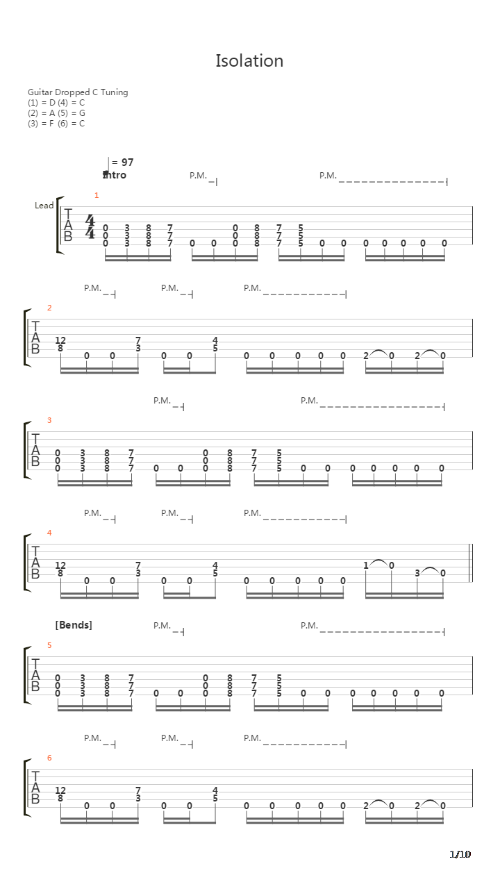 Isolation吉他谱