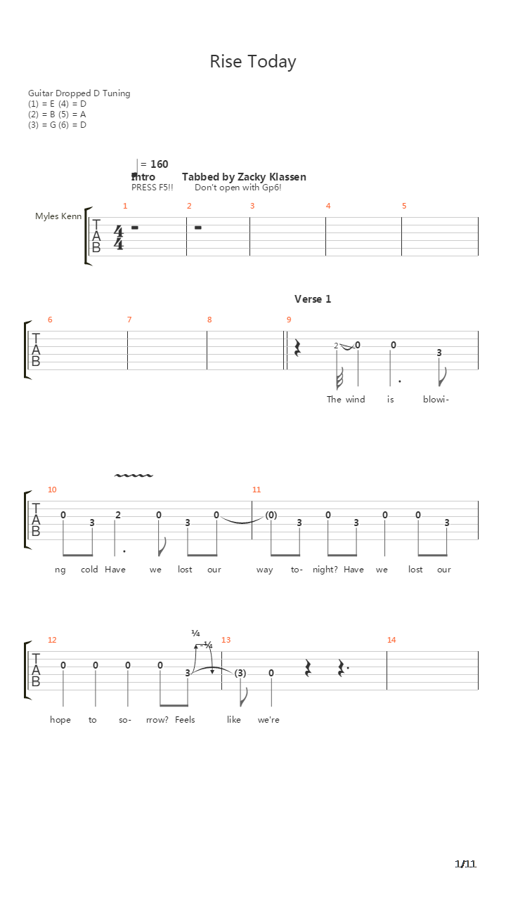 Rise Today吉他谱