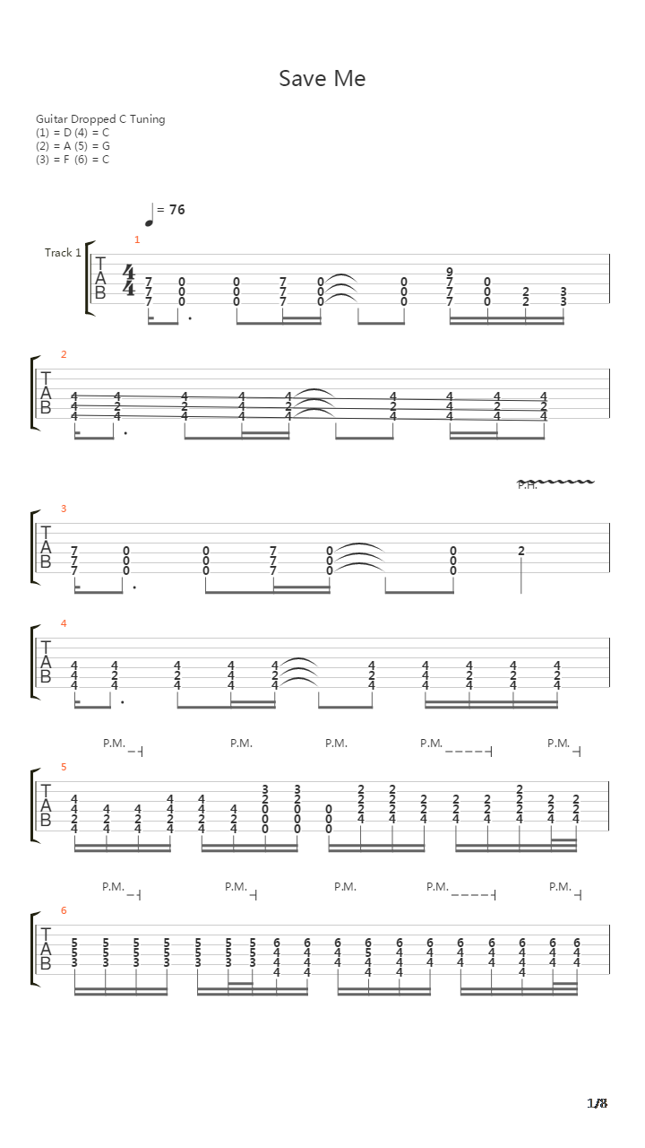 Save Me吉他谱