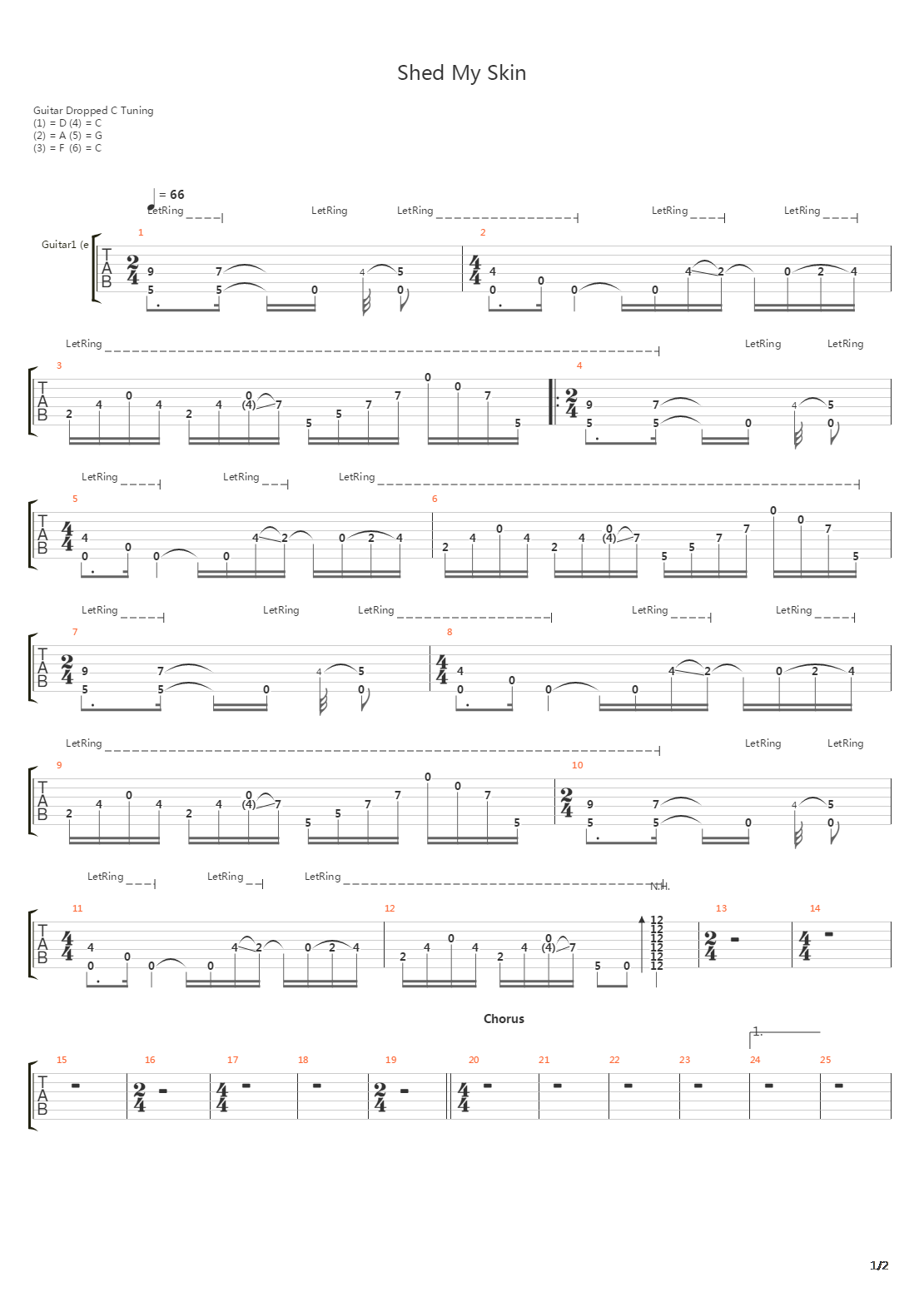 Shed My Skin吉他谱
