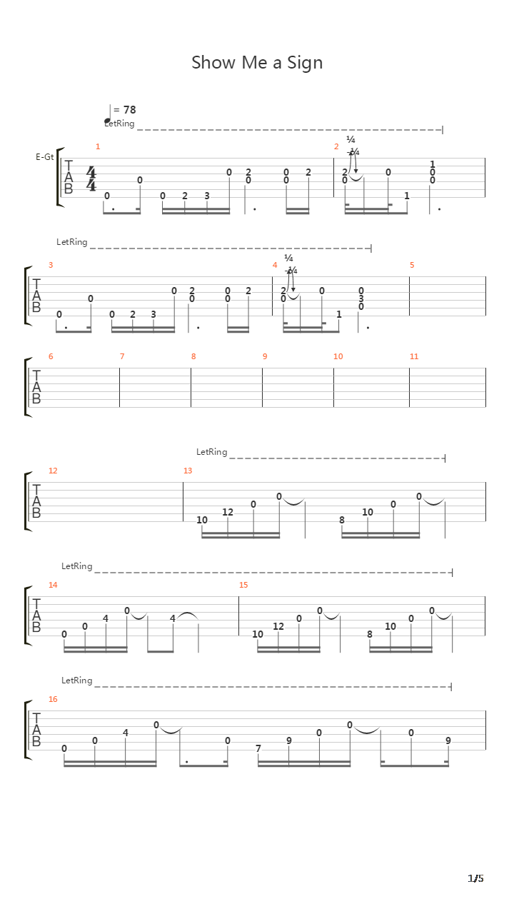 Show Me A Sign吉他谱