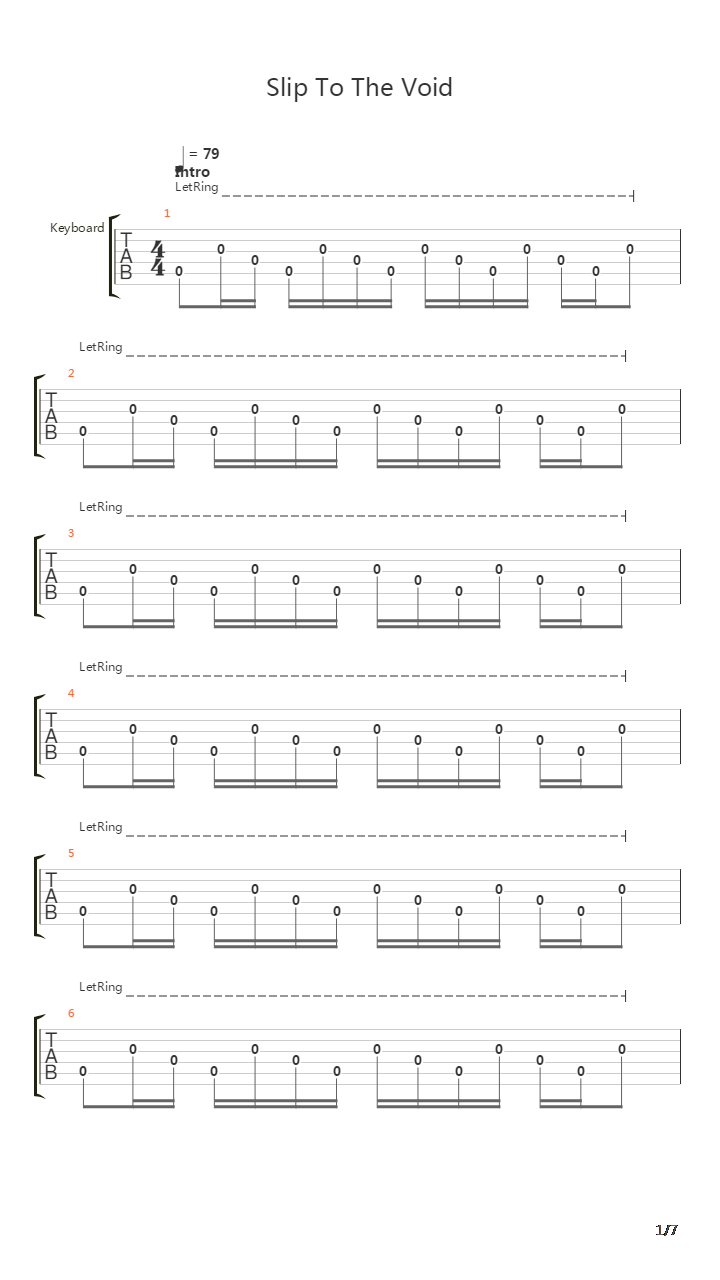 Slip To The Void吉他谱