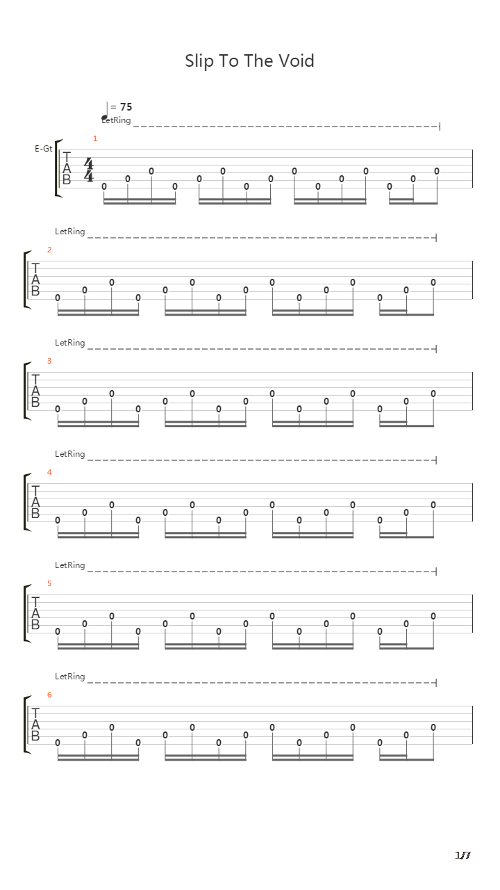 Slip To The Void吉他谱