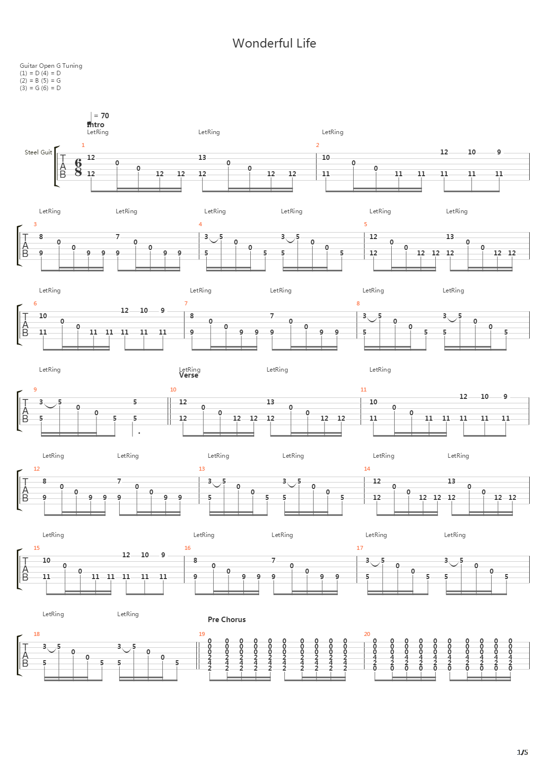 Wonderful Life吉他谱