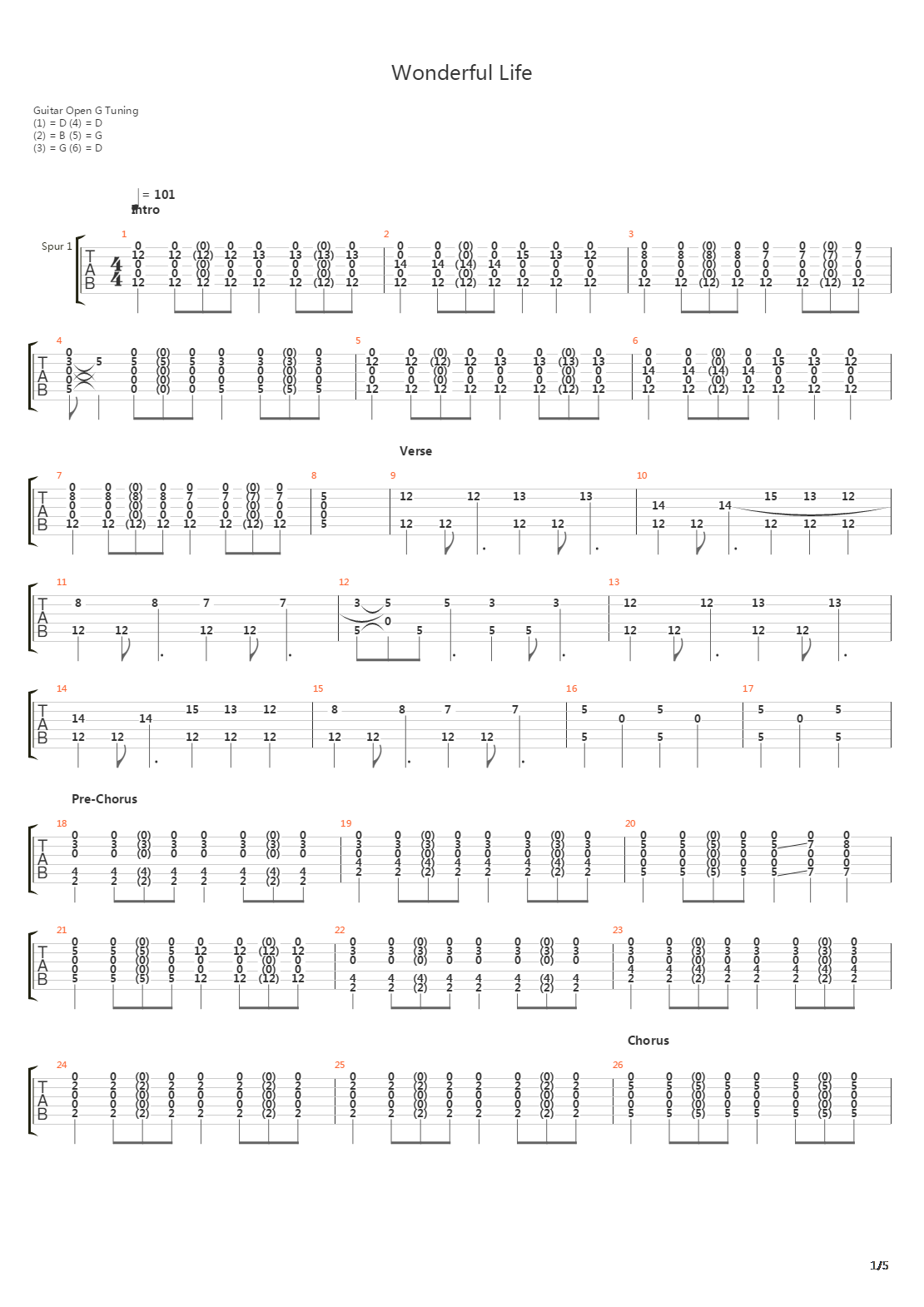 Wonderful Life吉他谱