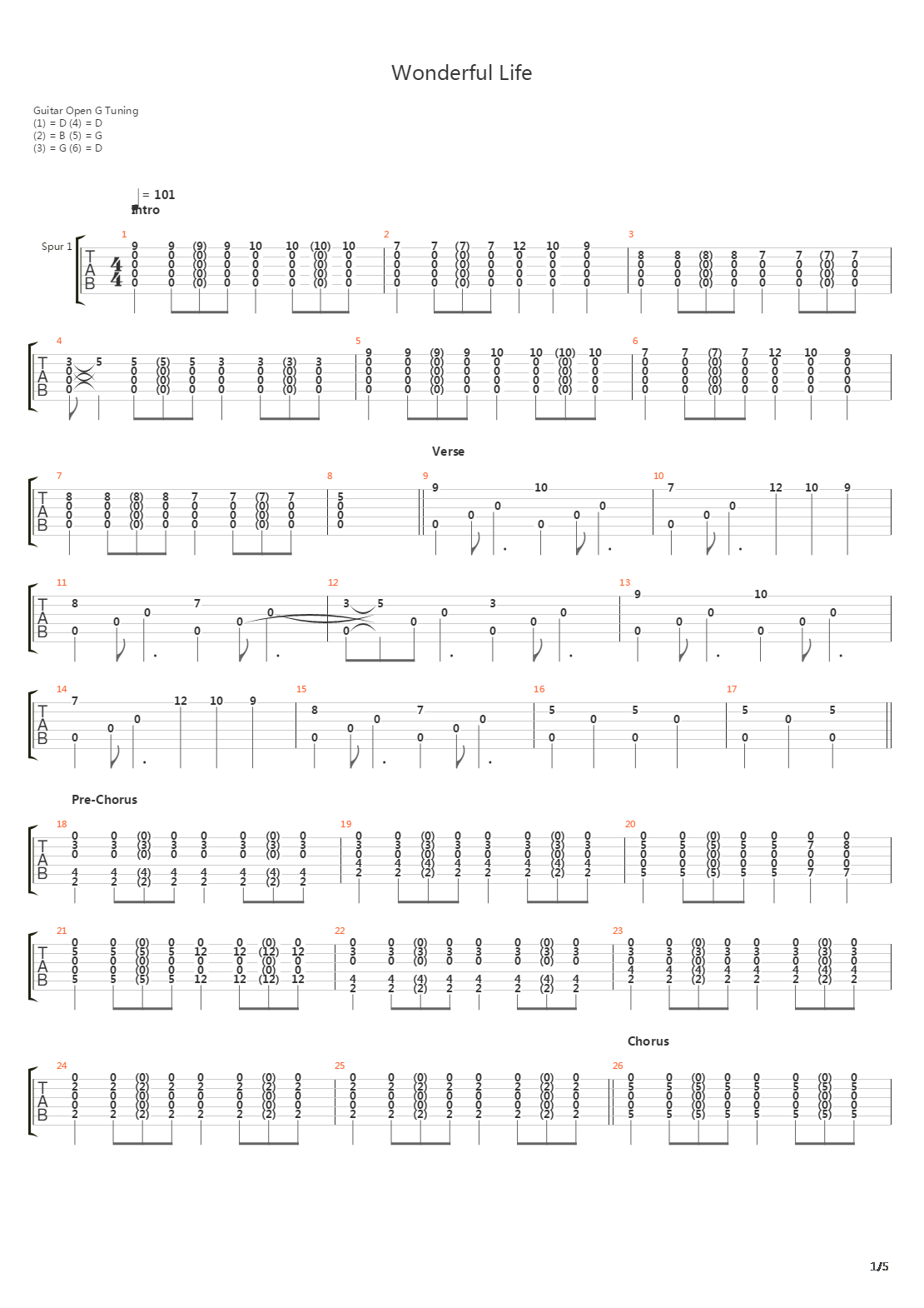 Wonderful Life吉他谱