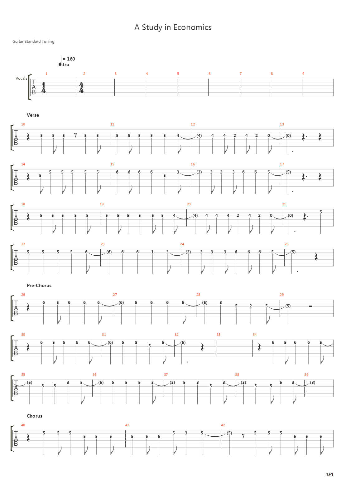 A Study In Economics吉他谱