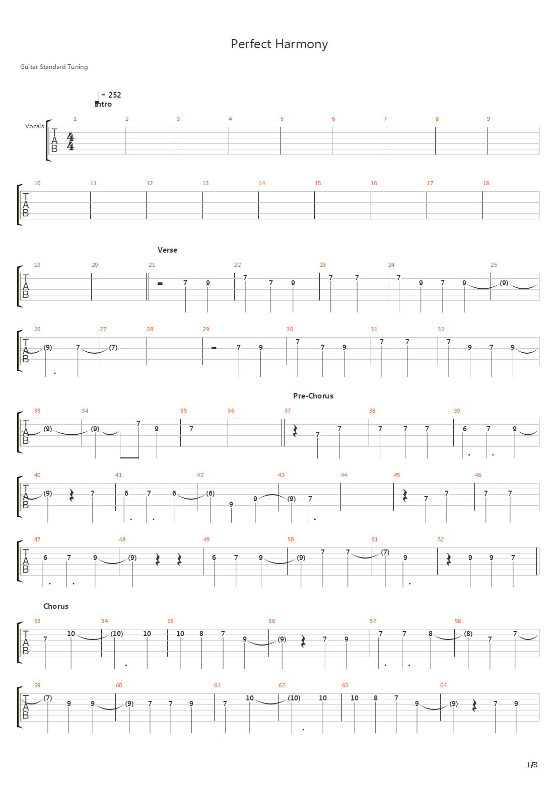 Perfect Harmony吉他谱