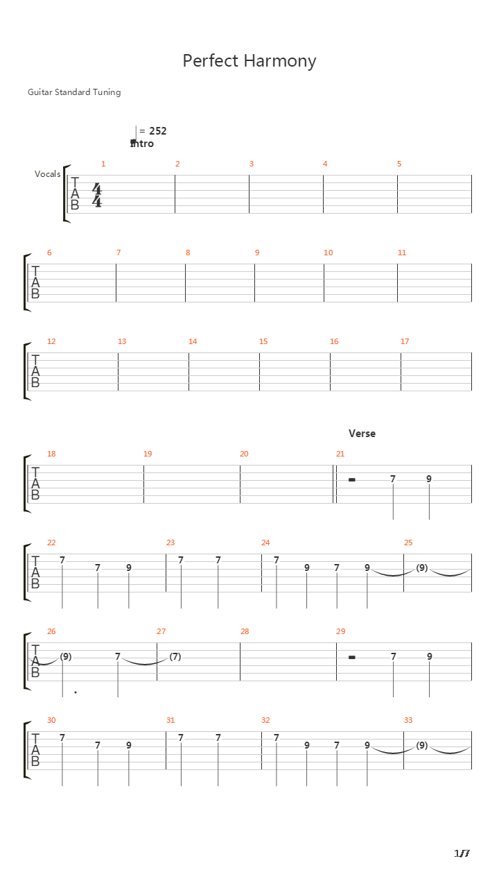 Perfect Harmony吉他谱