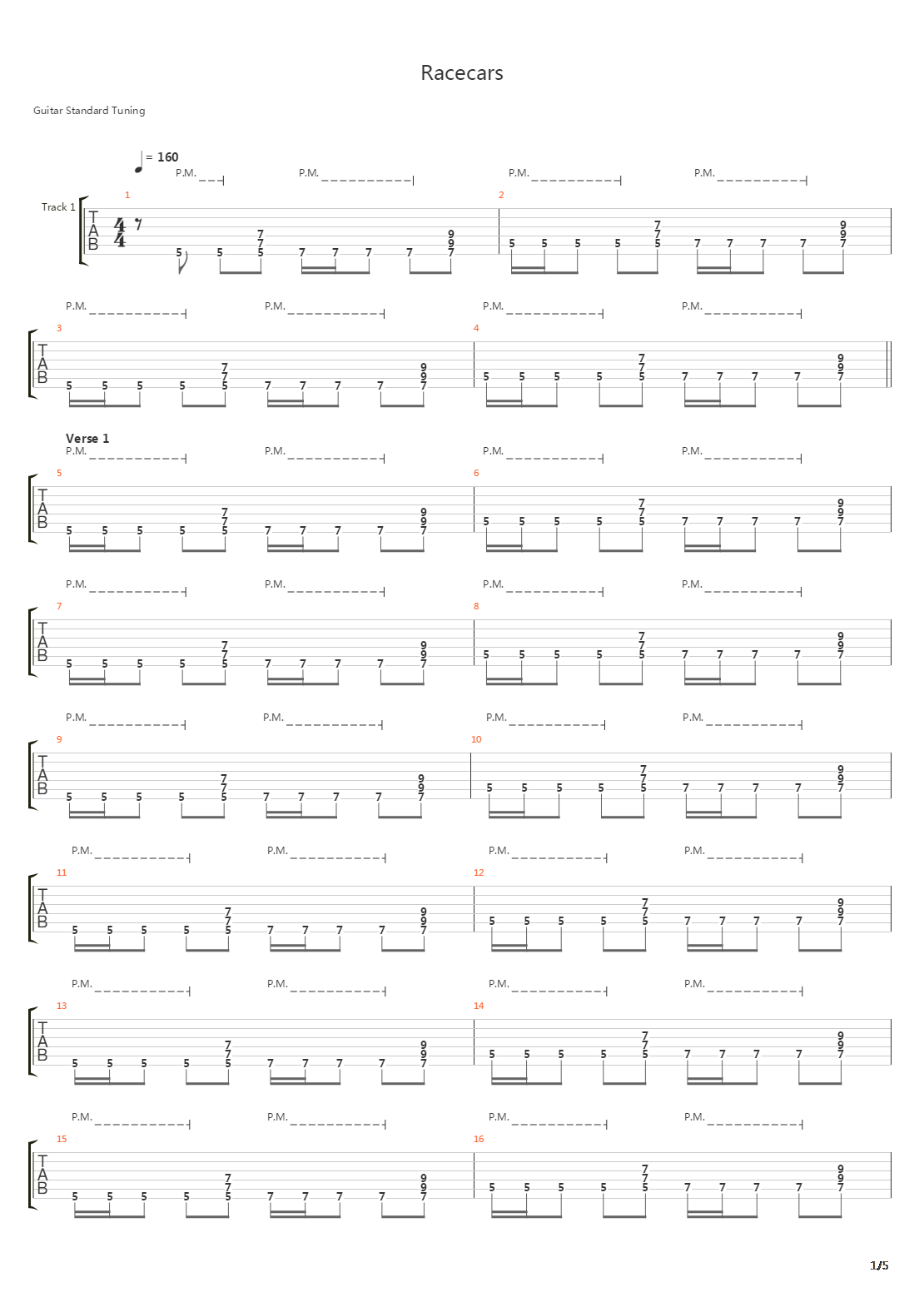 Racecars吉他谱