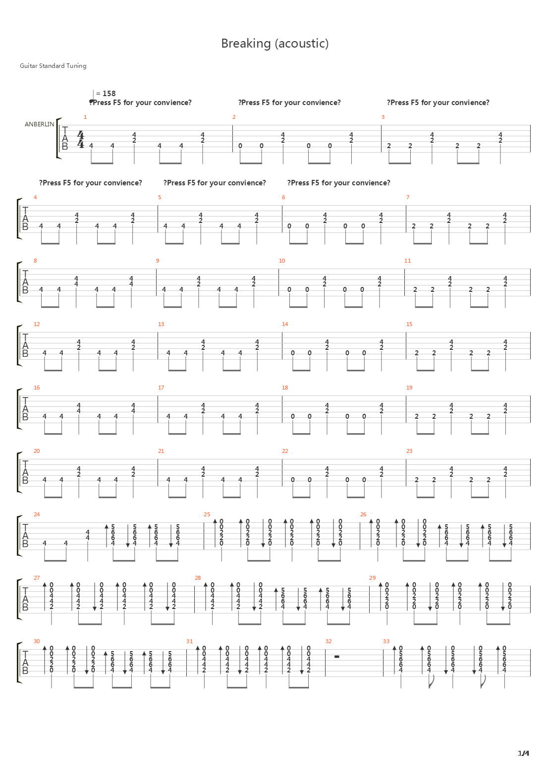 Breaking吉他谱