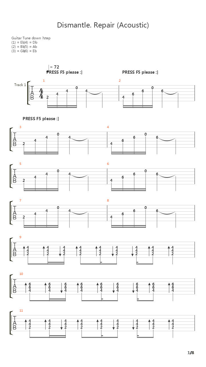 Dismantle Repair吉他谱