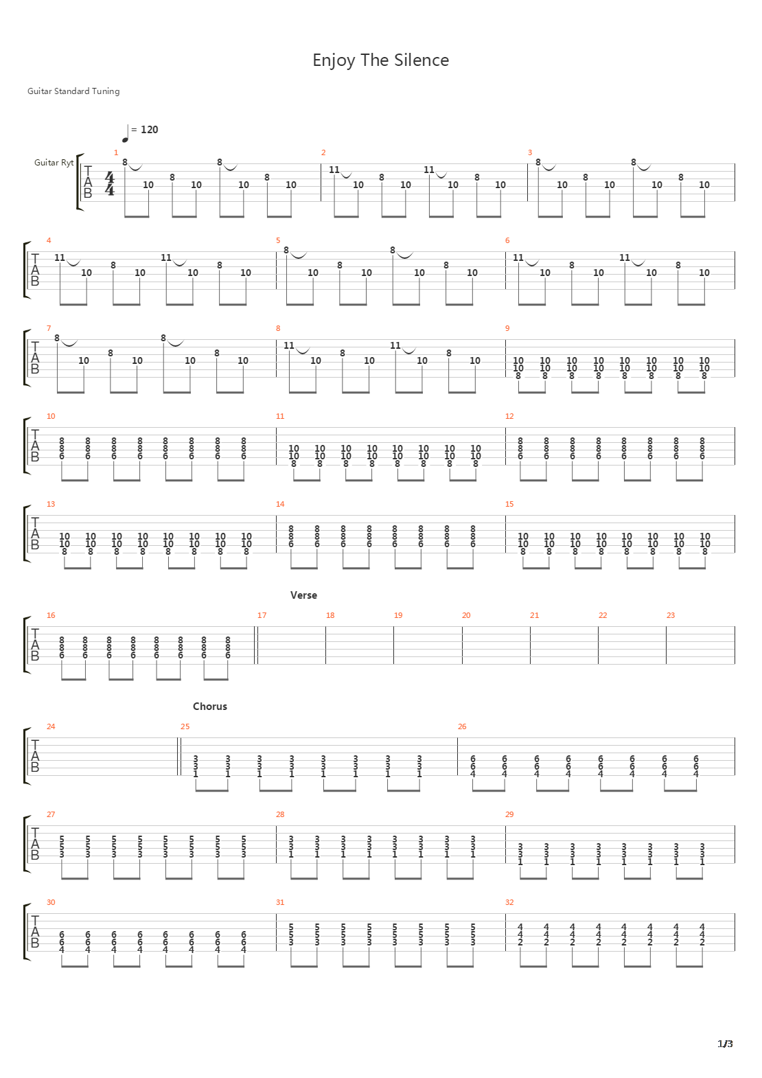 Enjoy The Silence吉他谱