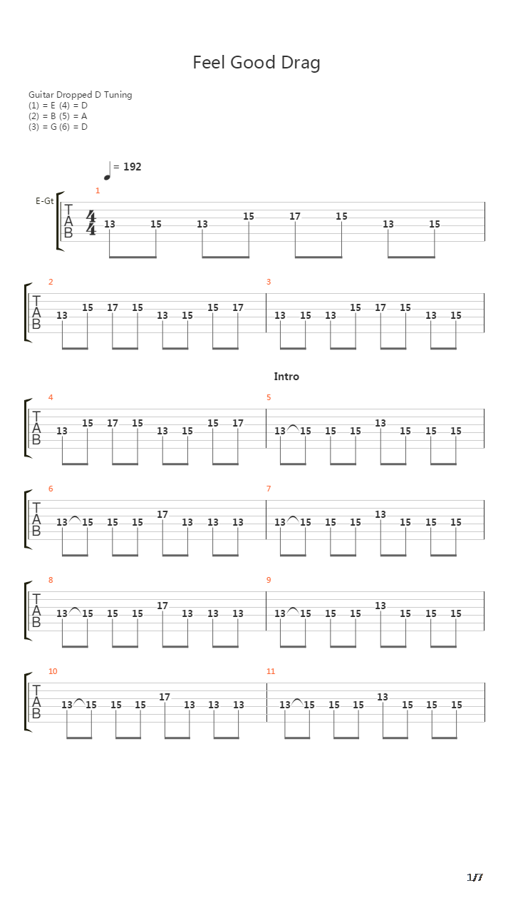 Feel Good Drag吉他谱