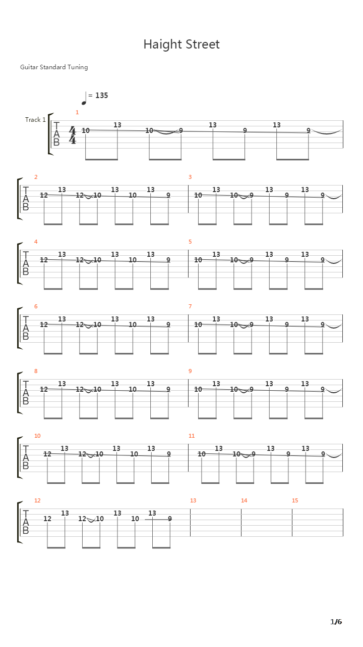 Haight Street吉他谱