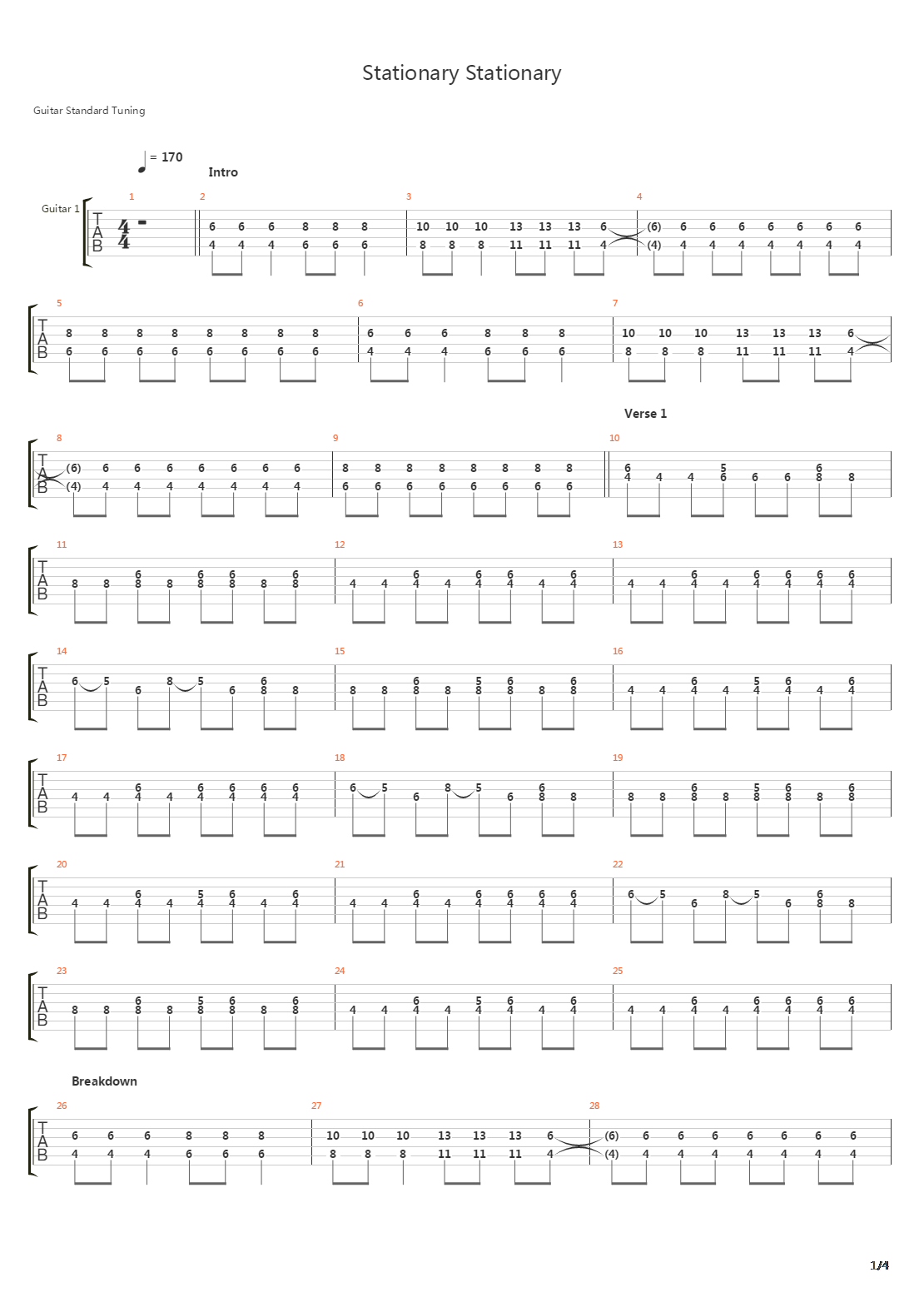 Stationary Stationary吉他谱