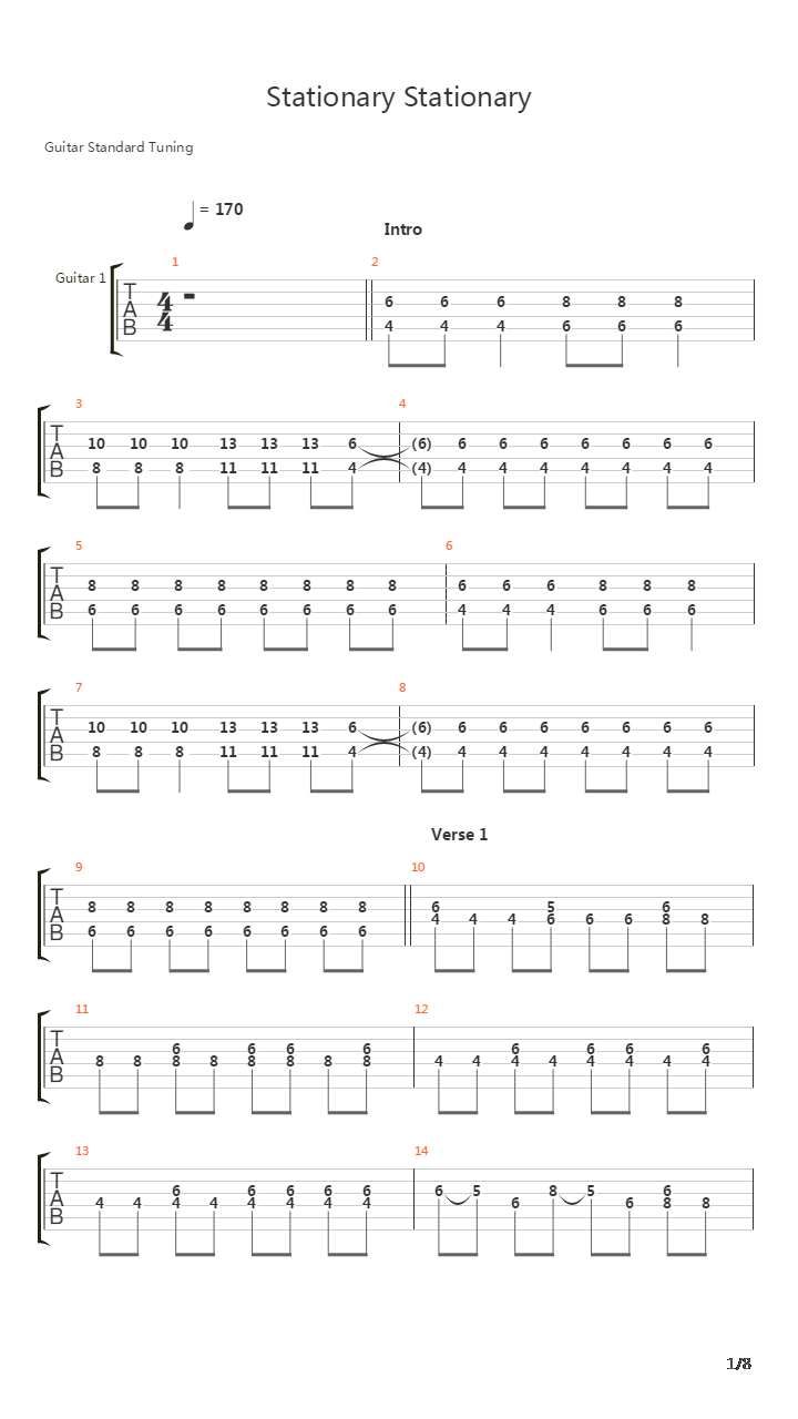 Stationary Stationary吉他谱