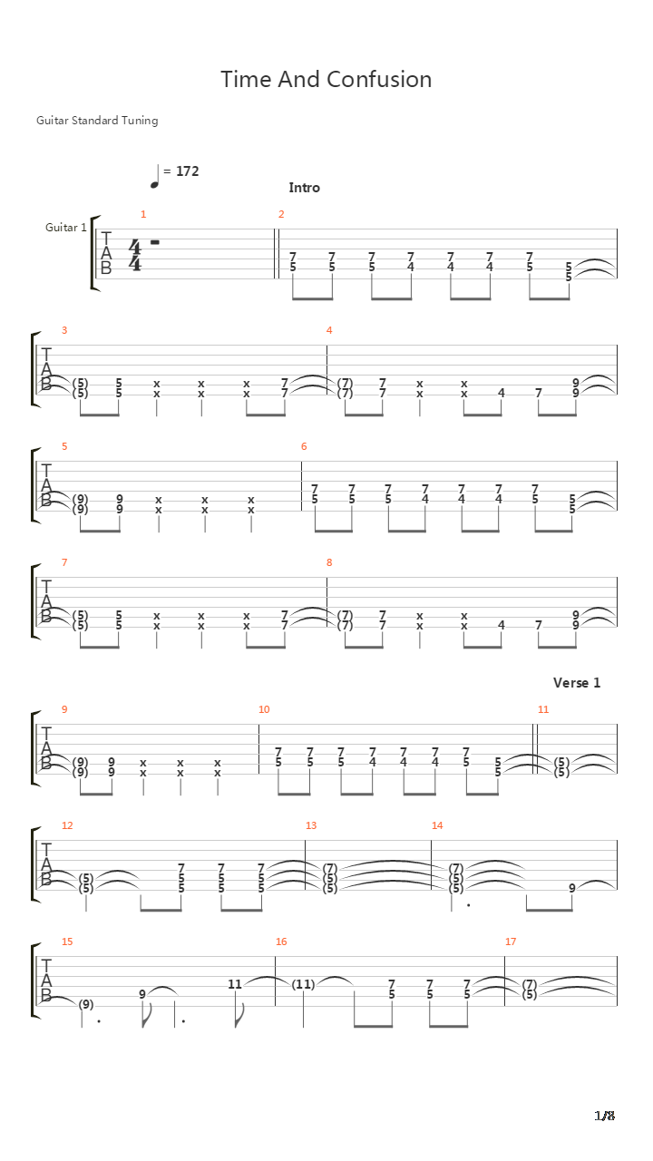 Time And Confusion吉他谱