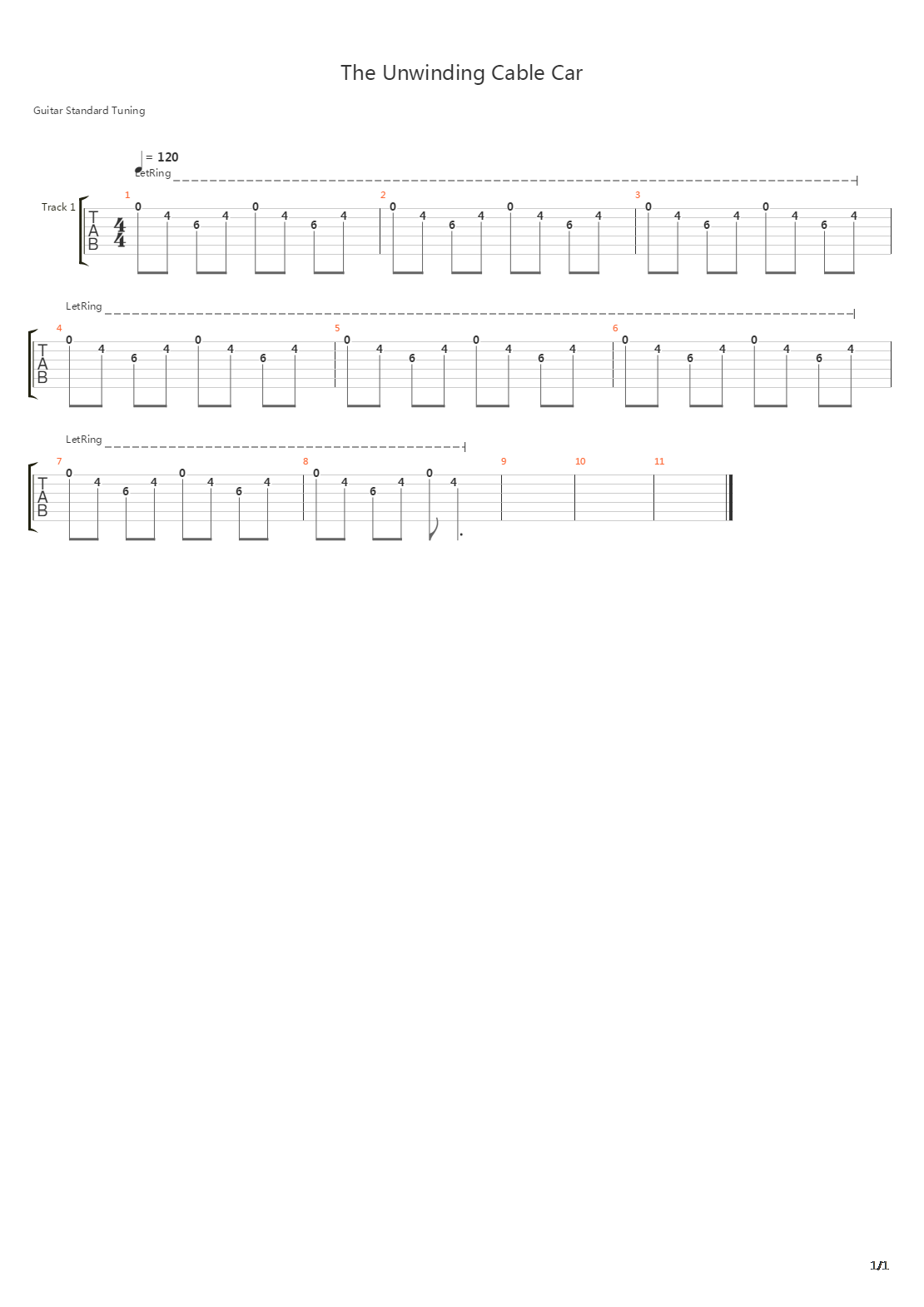Unwinding Cable Car吉他谱