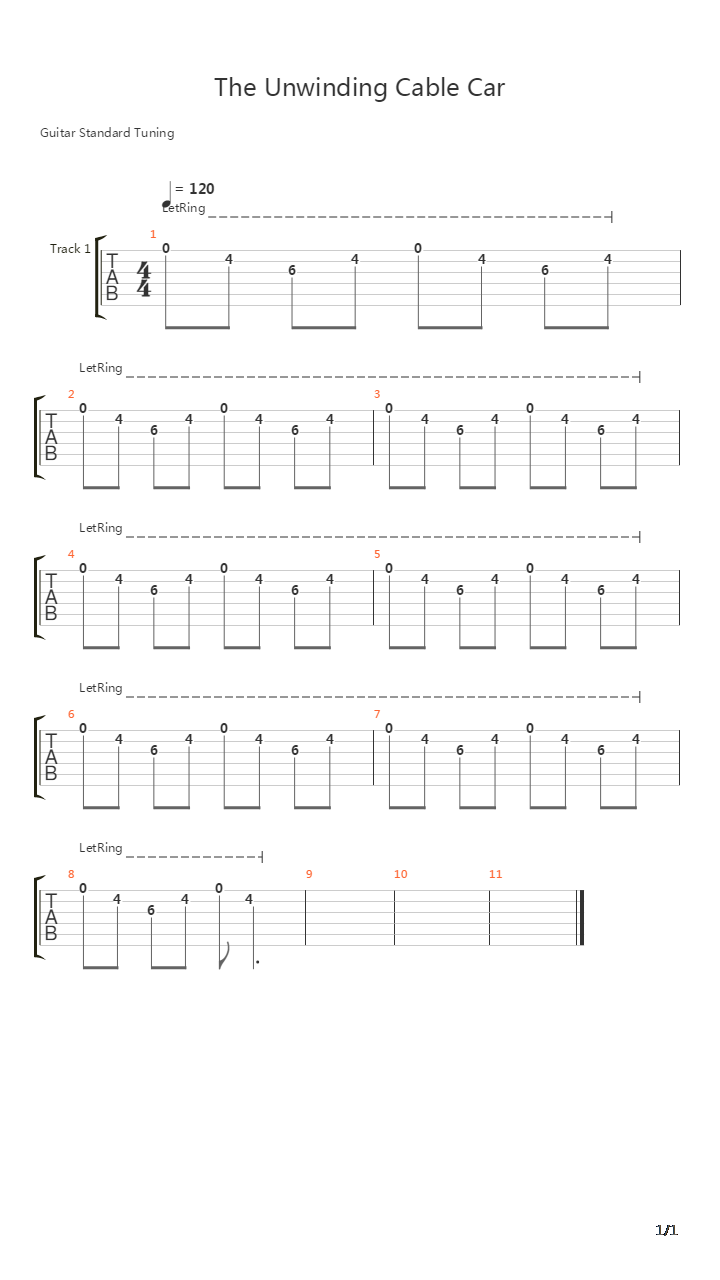 Unwinding Cable Car吉他谱