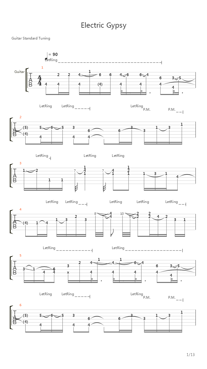 Electric Gypsy吉他谱