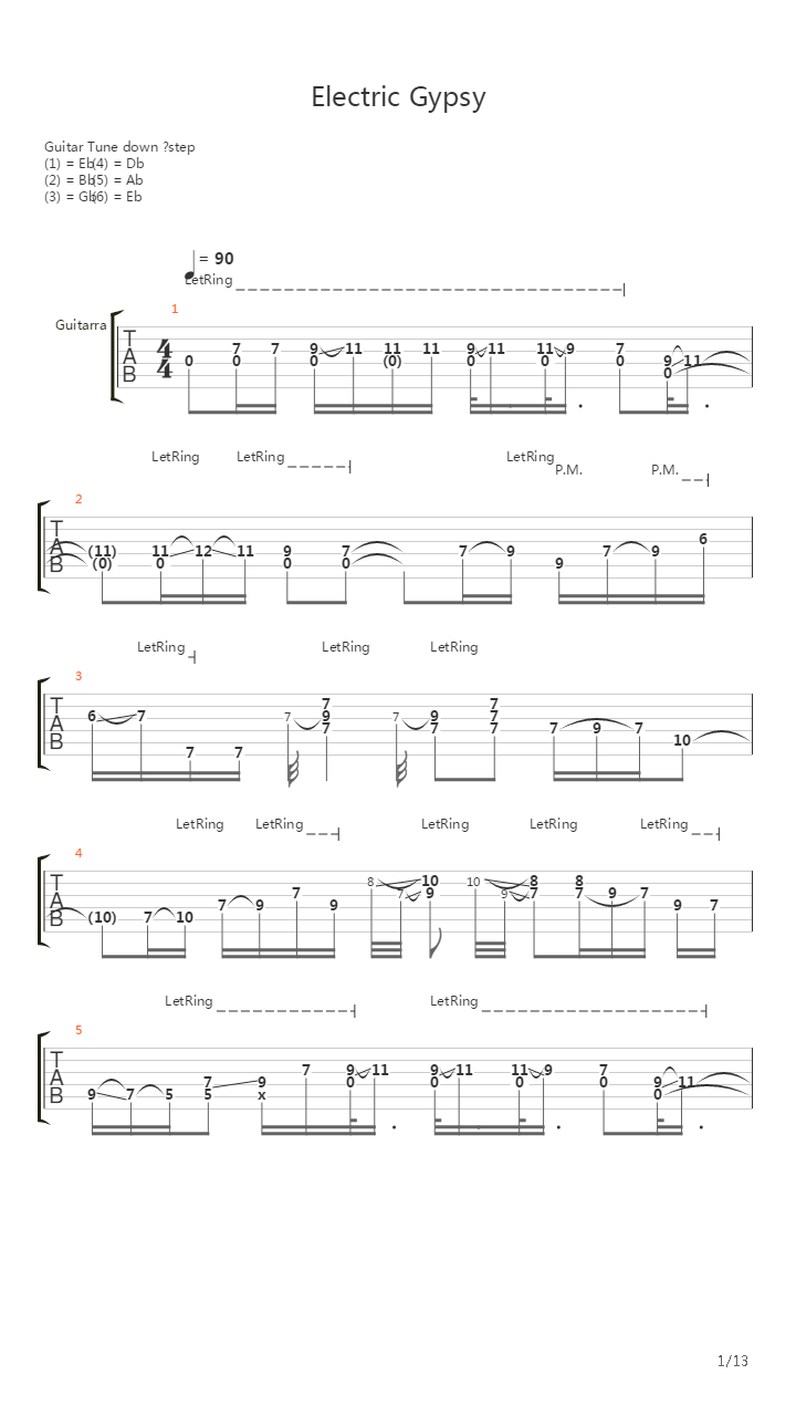 Electric Gypsy吉他谱