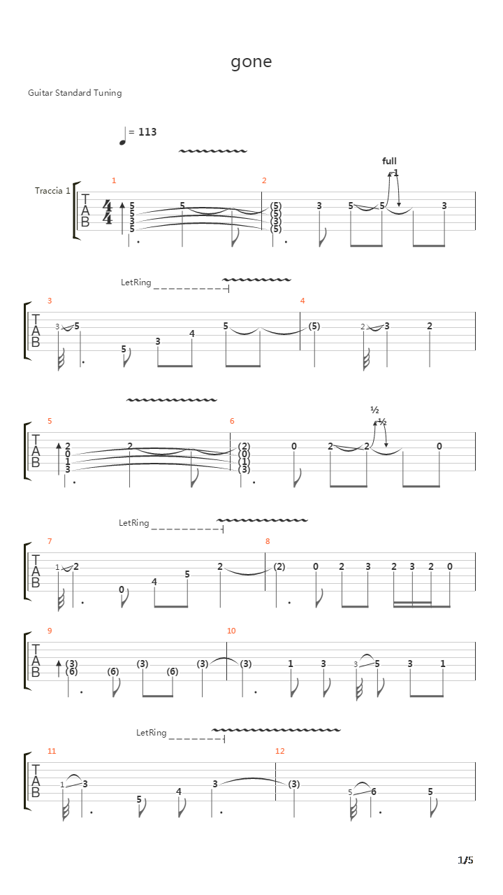 Gone吉他谱