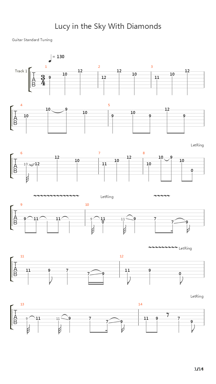 Lucy In The Sky With Diamonds吉他谱