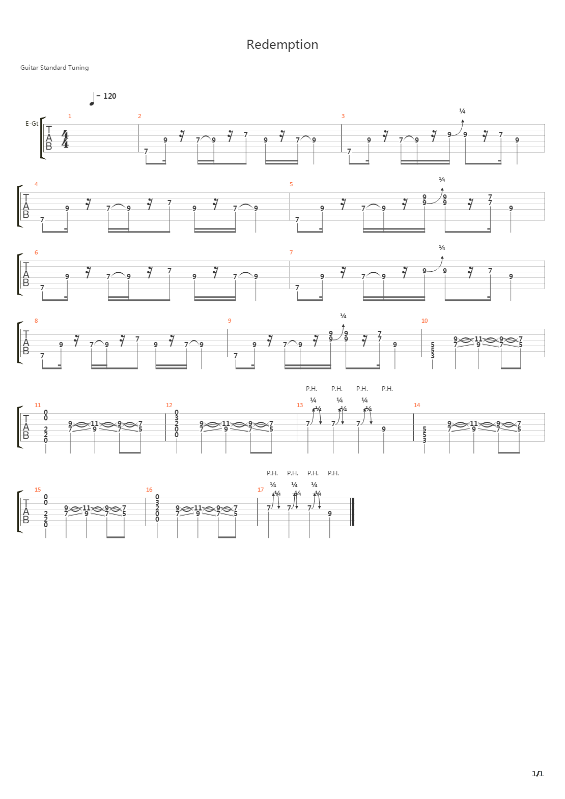 Redemption吉他谱