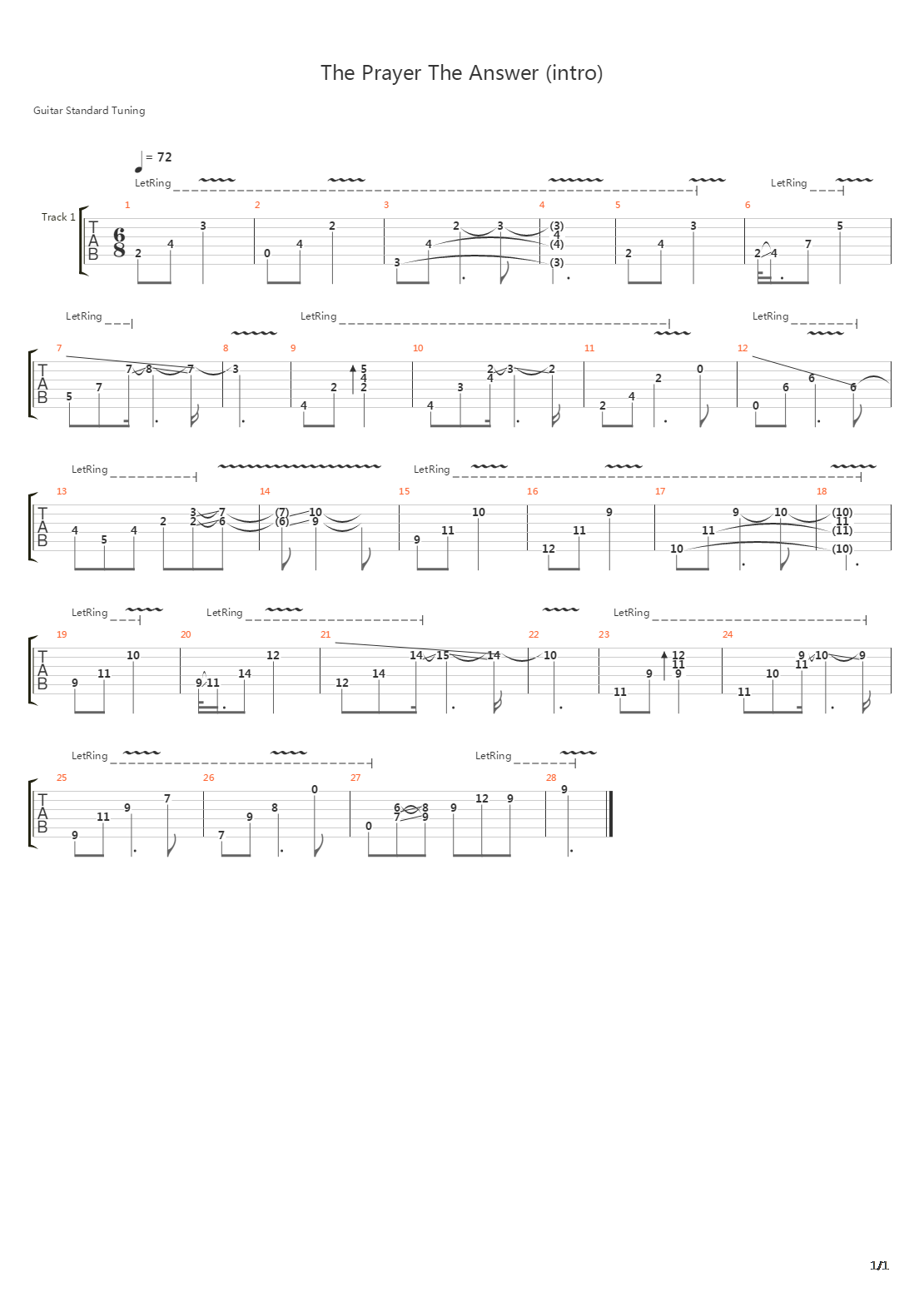 The Prayer The Answer吉他谱