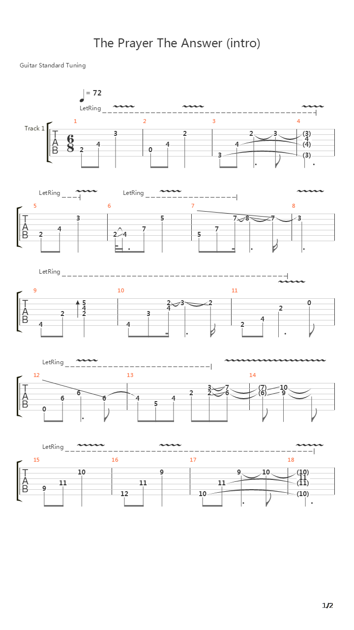The Prayer The Answer吉他谱