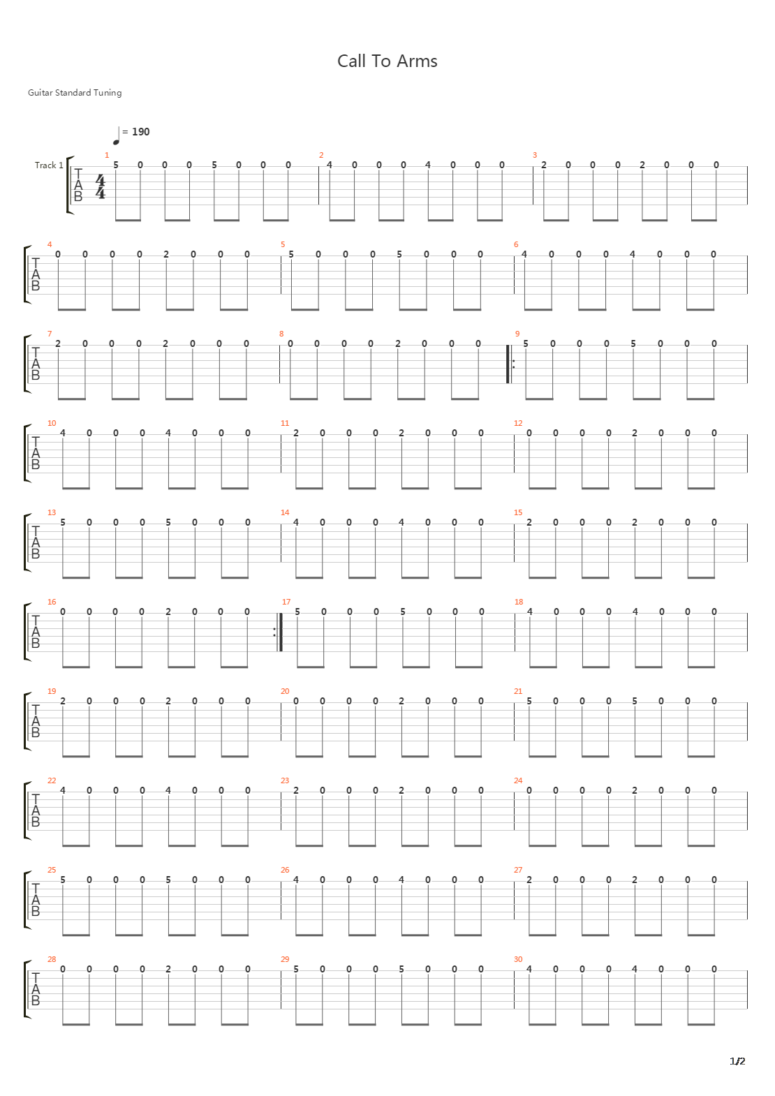 Call To Arms吉他谱