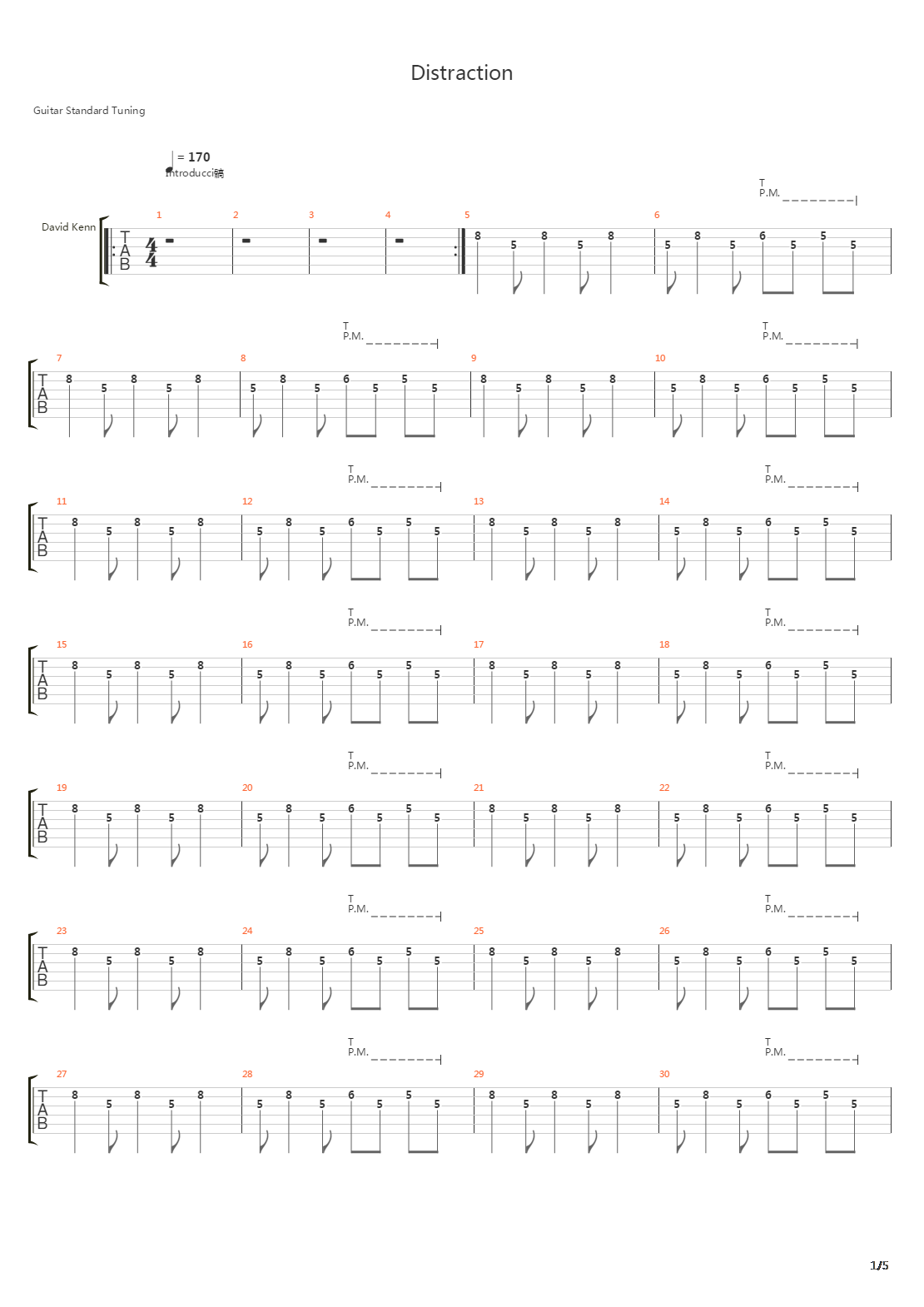 Distraction吉他谱