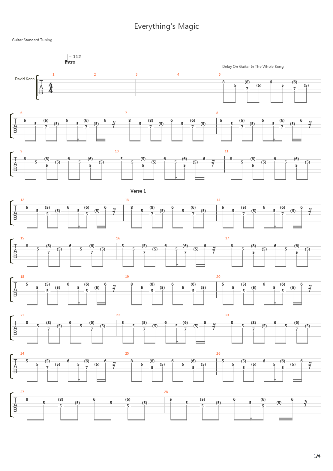 Everythings Magic吉他谱